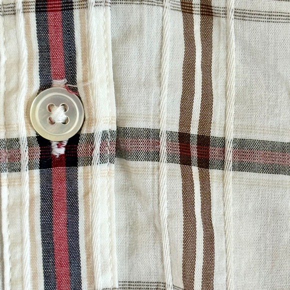 Veronica Beard XL Plaid Button Down Top Blouse Ruched Sleeve - Picture 4 of 8